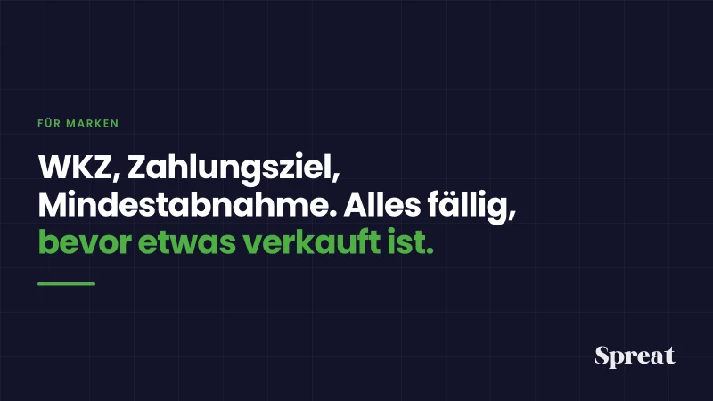 Vier Konditionsposten, die vor dem ersten Verkauf fällig werden
