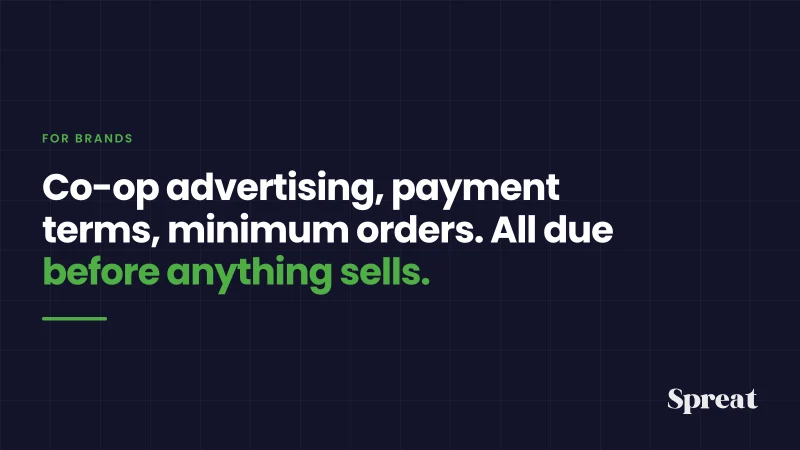 Four items of trade terms that fall due before the first sale