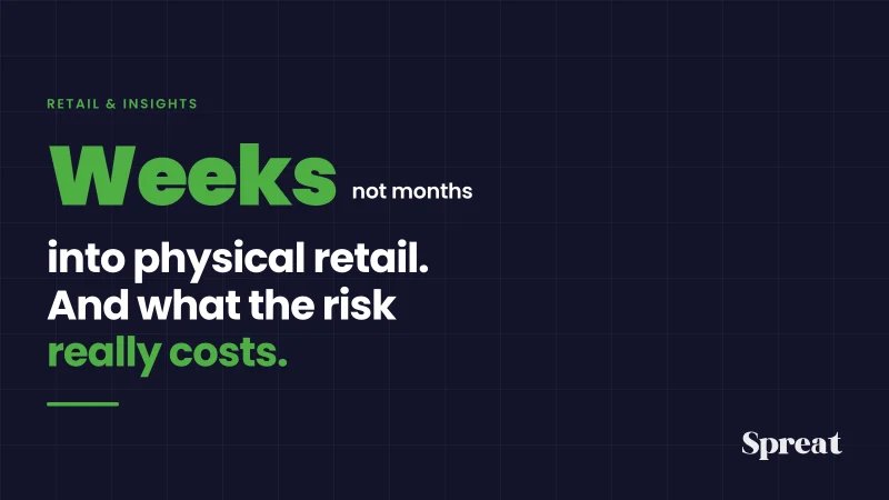 Weeks instead of months into physical retail, and what a brand's risk really costs